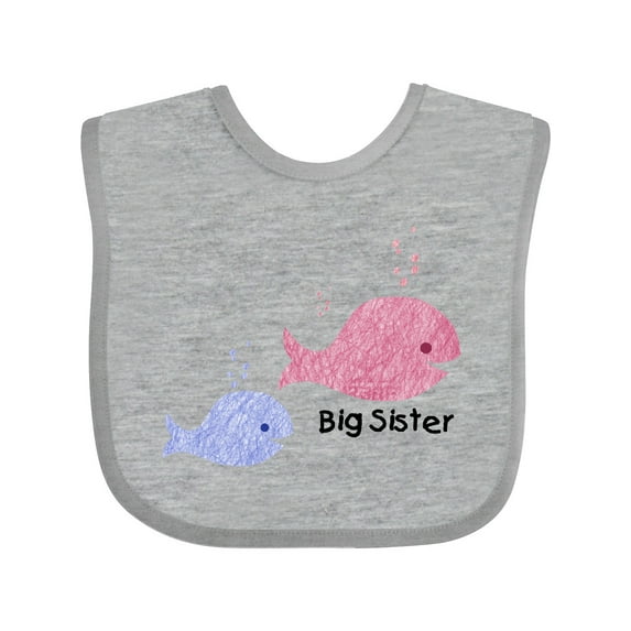 Inktastic Big Sister with Lil' Brother Girls Baby Bib