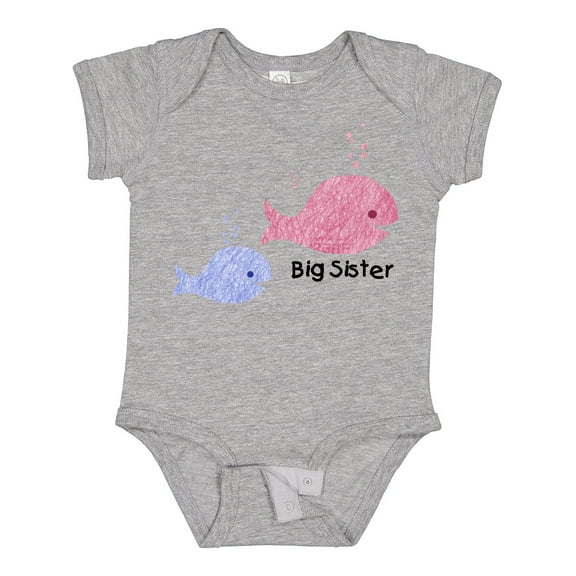 Inktastic Big Sister with Lil' Brother Girls Baby Bodysuit