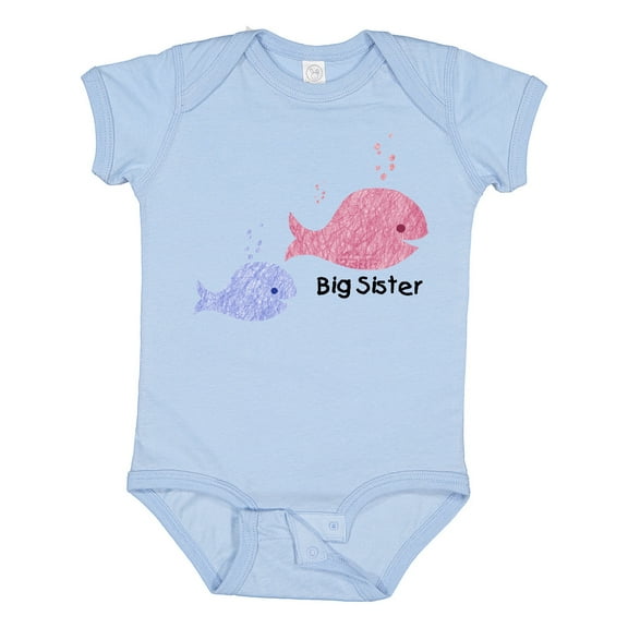 Inktastic Big Sister with Lil' Brother Girls Baby Bodysuit