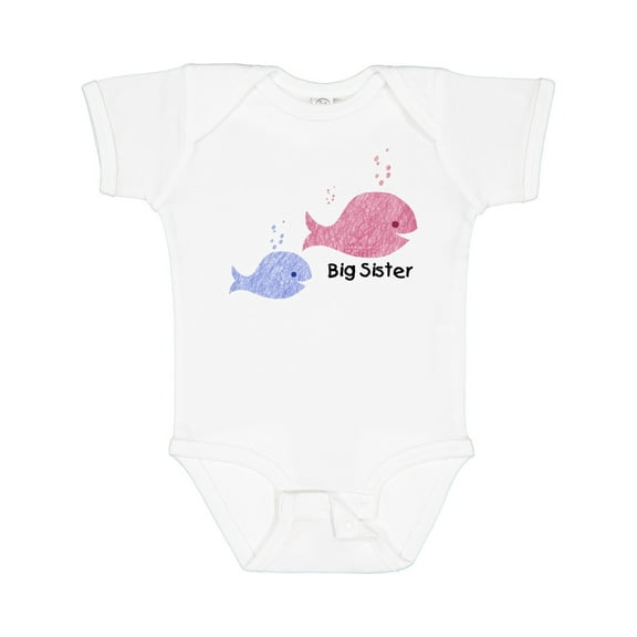 Inktastic Big Sister with Lil' Brother Girls Baby Bodysuit