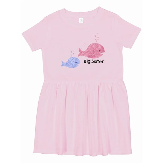 Inktastic Big Sister with Lil' Brother Girls Toddler Dress