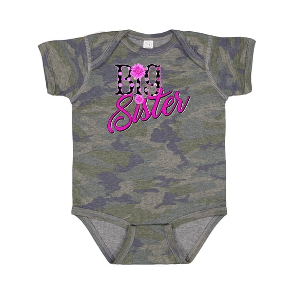 Inktastic Big Sister with Polka Dots Girls Baby Bodysuit