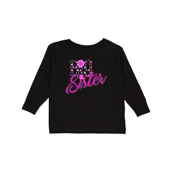 Inktastic Big Sister with Polka Dots Girls Long Sleeve Toddler T-Shirt