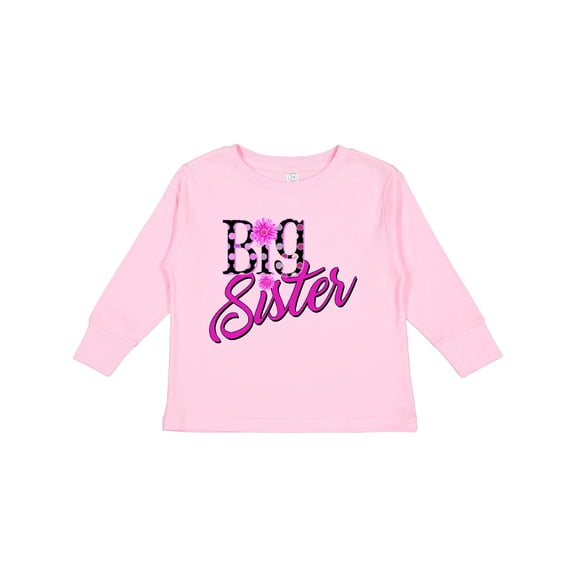 Inktastic Big Sister with Polka Dots Girls Long Sleeve Toddler T-Shirt