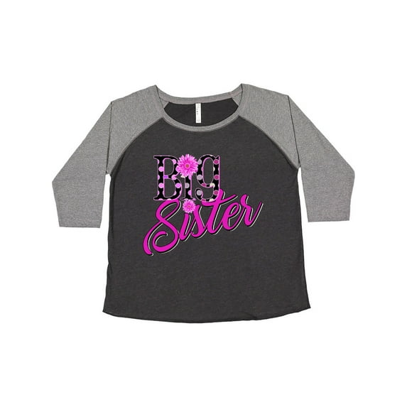 Inktastic Big Sister with polka dots Women's Plus Size T-Shirt