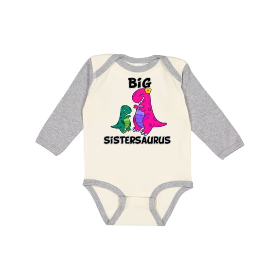 Inktastic Big Sistersaurus Girls Long Sleeve Baby Bodysuit