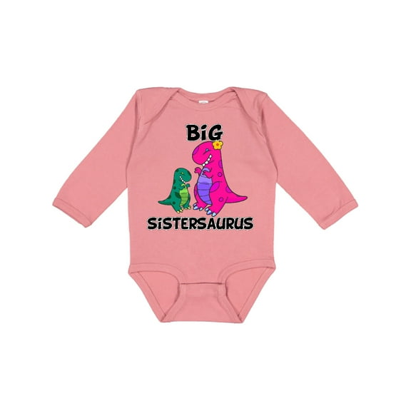Inktastic Big Sistersaurus Girls Long Sleeve Baby Bodysuit