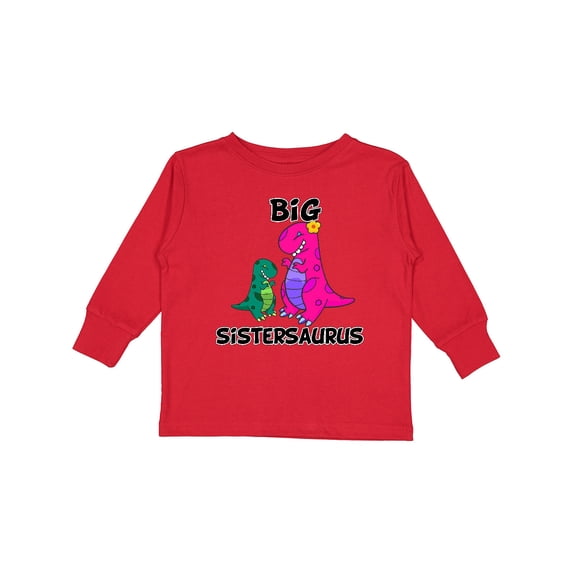Inktastic Big Sistersaurus Girls Long Sleeve Toddler T-Shirt