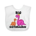 thumbnail image 1 of Inktastic Big Sistersaurus with Cute Sibling Dinosaurs Girls Baby Bib, 1 of 4