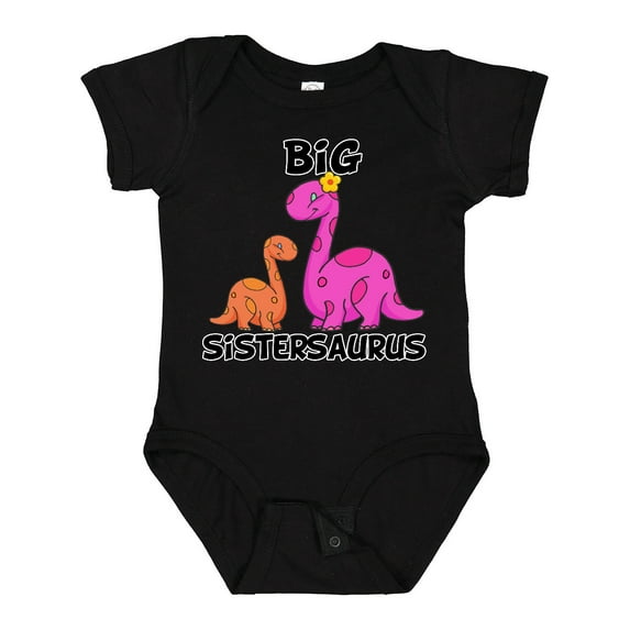 Inktastic Big Sistersaurus with Cute Sibling Dinosaurs Girls Baby Bodysuit