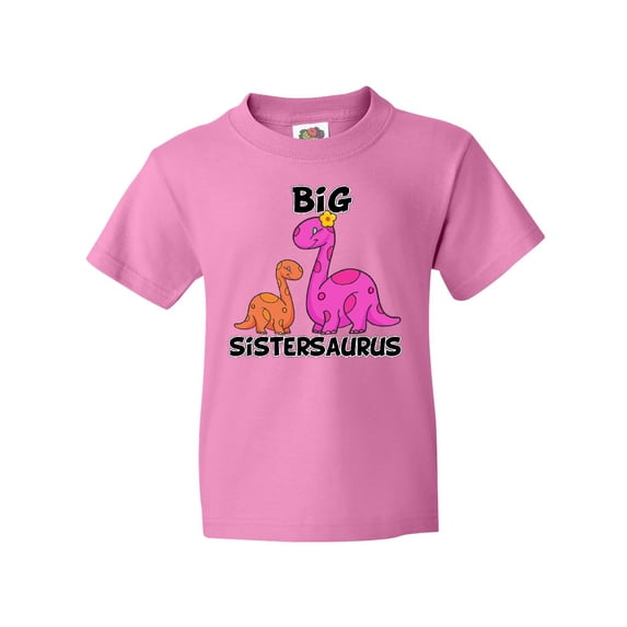 Inktastic Big Sistersaurus with Cute Sibling Dinosaurs Youth T-Shirt