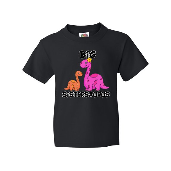 Inktastic Big Sistersaurus with Cute Sibling Dinosaurs Youth T-Shirt