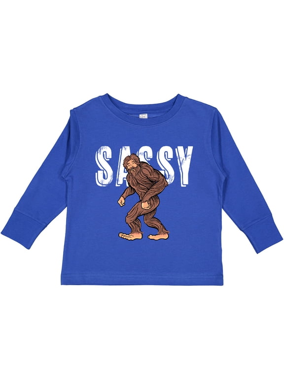 Bigfoot Sassy Happy Sasquatch Boys or Girls Long Sleeve Toddler T-Shirt