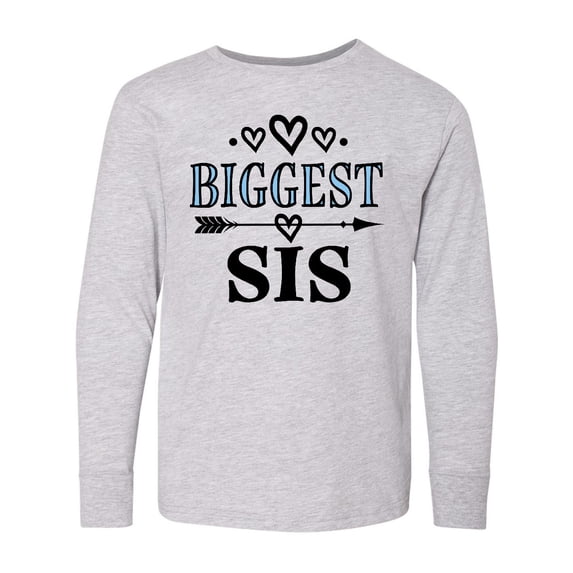 Inktastic Biggest Sis Girls Sister Announcement Long Sleeve Youth T-Shirt