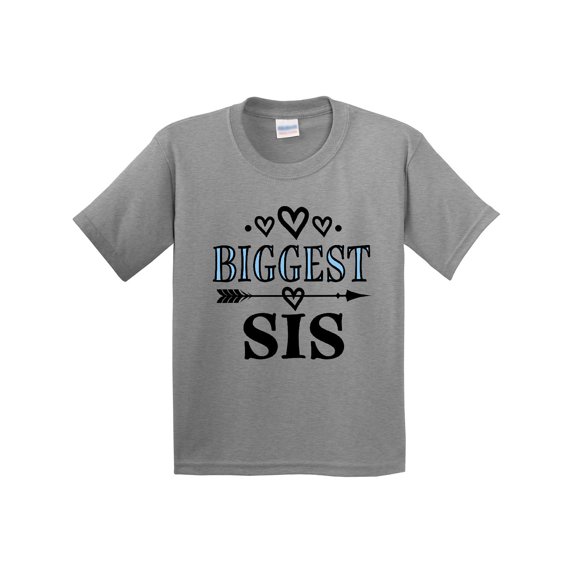 Inktastic Biggest Sis Girls Sister Announcement Youth T-Shirt