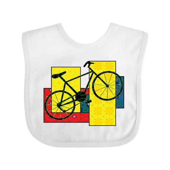 Inktastic Bike Pattern Blocks Boys or Girls Baby Bib