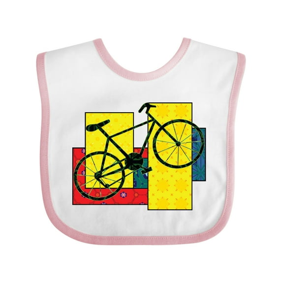 Inktastic Bike Pattern Blocks Boys or Girls Baby Bib
