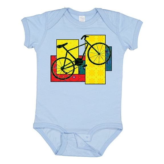 Inktastic Bike Pattern Blocks Boys or Girls Baby Bodysuit