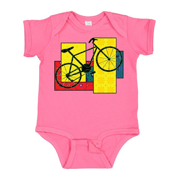 Inktastic Bike Pattern Blocks Boys or Girls Baby Bodysuit