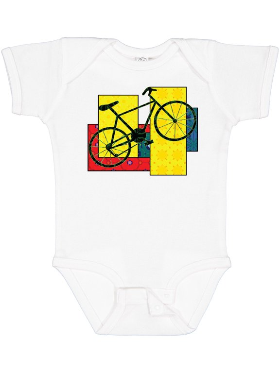 Bike Pattern Blocks Boys or Girls Baby Bodysuit