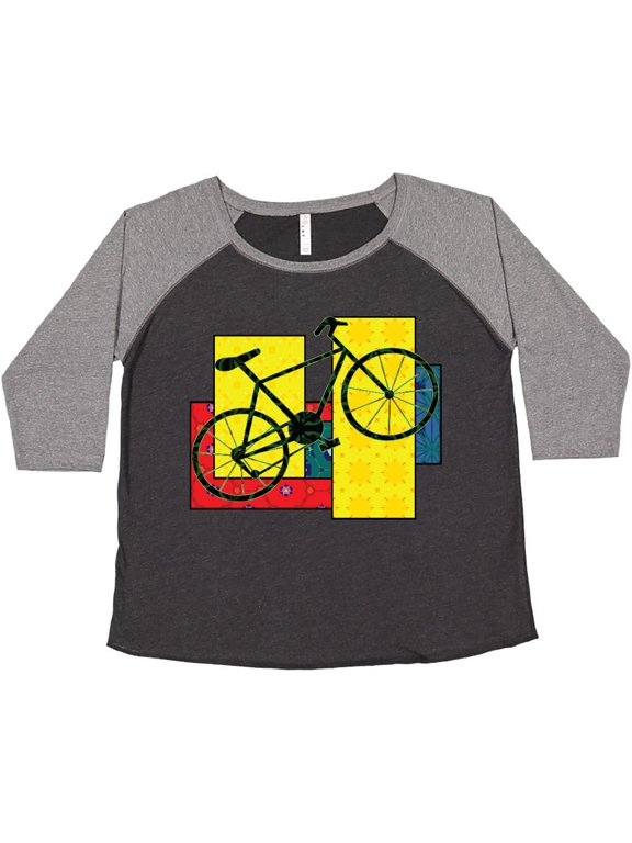 Bike Pattern Blocks Women's Plus Size T-Shirt