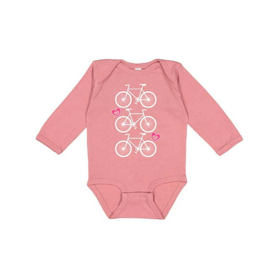 Inktastic Biking Bicycle Silhouette Girls Long Sleeve Baby Bodysuit