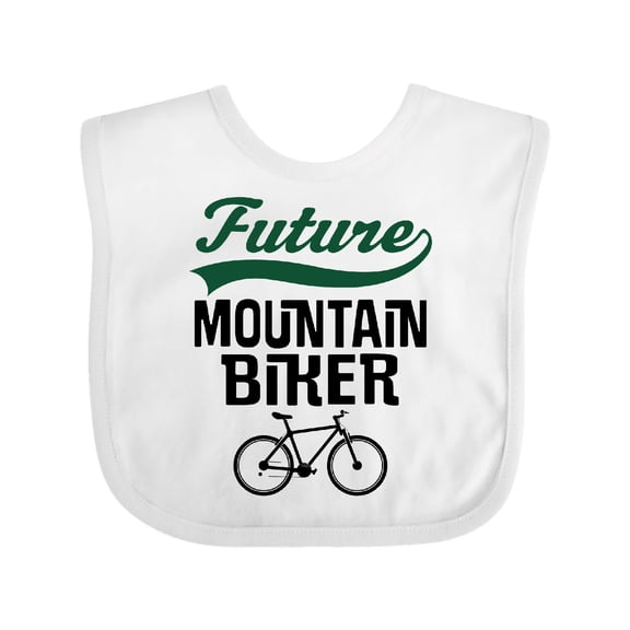 Inktastic Biking Future Mountain Biker Boys or Girls Baby Bib