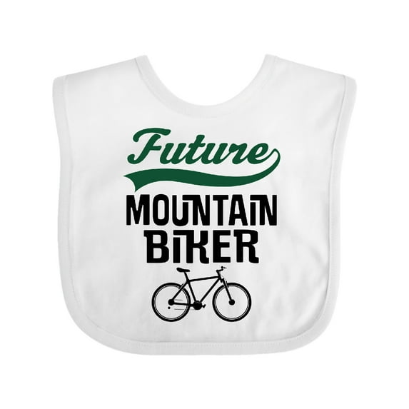 Inktastic Biking Future Mountain Biker Boys or Girls Baby Bib