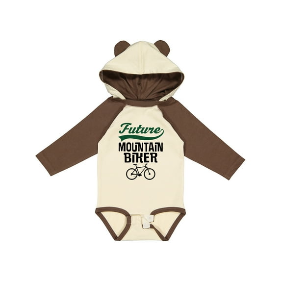 Inktastic Biking Future Mountain Biker Boys or Girls Long Sleeve Baby Bodysuit