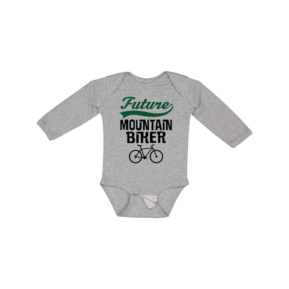 Inktastic Biking Future Mountain Biker Boys or Girls Long Sleeve Baby Bodysuit