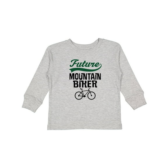 Inktastic Biking Future Mountain Biker Boys or Girls Long Sleeve Toddler T-Shirt