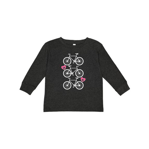 Inktastic Biking Gifts Bicycle Silhouette Girls Long Sleeve Toddler T-Shirt