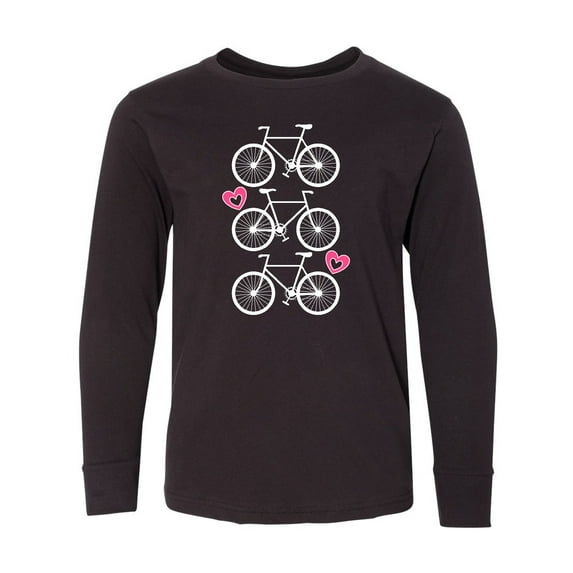 Inktastic Biking Gifts Bicycle Silhouette Long Sleeve Youth T-Shirt