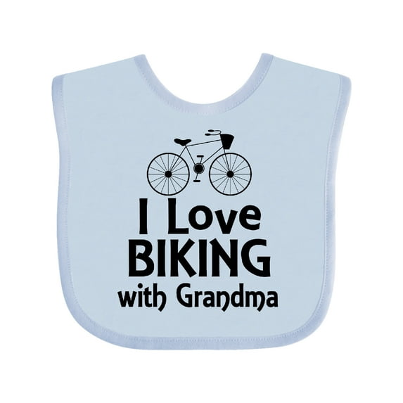 Inktastic Biking with Grandma Cycling Boys or Girls Baby Bib