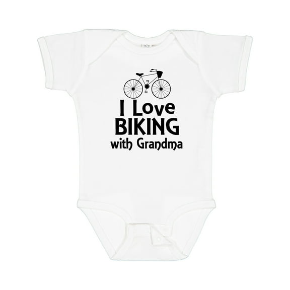 Inktastic Biking with Grandma Cycling Boys or Girls Baby Bodysuit