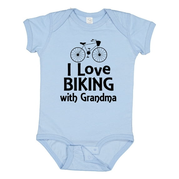 Inktastic Biking with Grandma Cycling Boys or Girls Baby Bodysuit