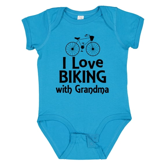 Inktastic Biking with Grandma Cycling Boys or Girls Baby Bodysuit