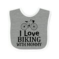 thumbnail image 1 of Inktastic Biking with Mommy Bicycle Boys or Girls Baby Bib, 1 of 4