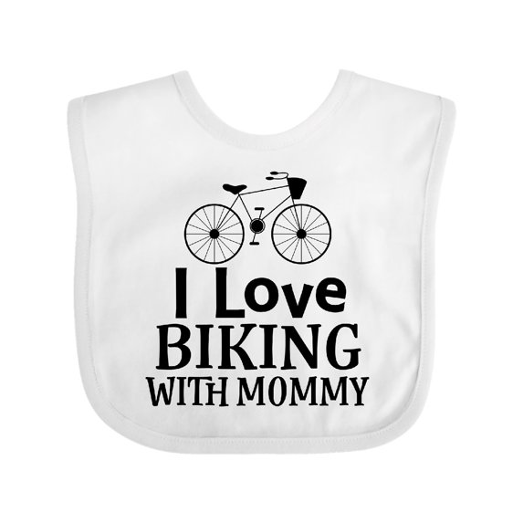 Inktastic Biking with Mommy Bicycle Boys or Girls Baby Bib