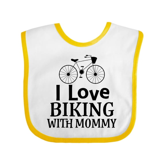 Inktastic Biking with Mommy Bicycle Boys or Girls Baby Bib