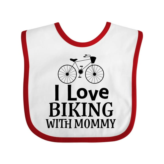 Inktastic Biking with Mommy Bicycle Boys or Girls Baby Bib