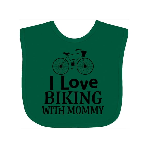 Inktastic Biking with Mommy Bicycle Boys or Girls Baby Bib