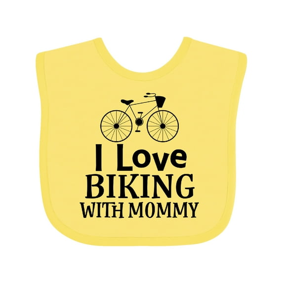 Inktastic Biking with Mommy Bicycle Boys or Girls Baby Bib