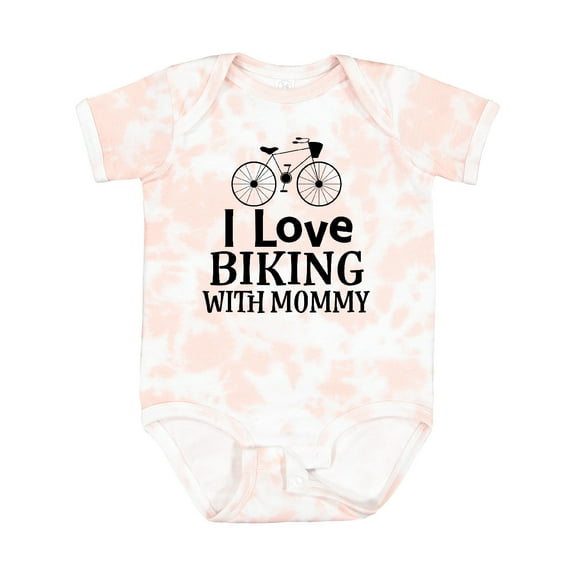 Inktastic Biking with Mommy Bicycle Boys or Girls Baby Bodysuit