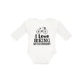 thumbnail image 1 of Inktastic Biking with Mommy Bicycle Boys or Girls Long Sleeve Baby Bodysuit, 1 of 5