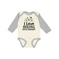thumbnail image 1 of Inktastic Biking with Mommy Bicycle Boys or Girls Long Sleeve Baby Bodysuit, 1 of 5