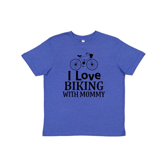 Inktastic Biking with Mommy Bicycle Youth T-Shirt
