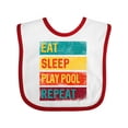 thumbnail image 1 of Inktastic Billiards Eat Sleep Play Pool Repeat Boys or Girls Baby Bib, 1 of 4