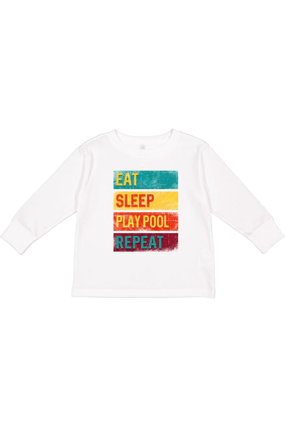 Billiards Eat Sleep Play Pool Repeat Boys or Girls Long Sleeve Toddler T-Shirt