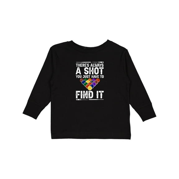 Inktastic Billiards Game Pool Player Boys or Girls Long Sleeve Toddler T-Shirt